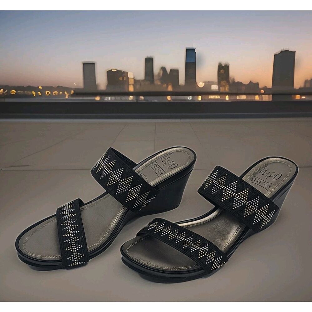 Impo Voice Black Heel Sandals Size 9.5M
